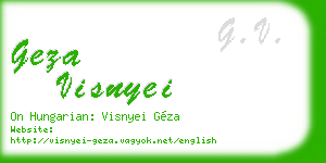 geza visnyei business card