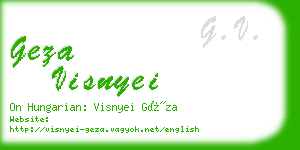 geza visnyei business card